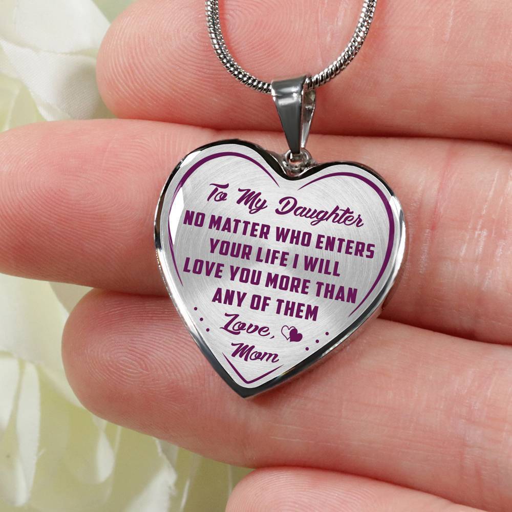 To My Daughter Gift Inspirational Unique Novelty Luxury Heart Necklace From Mom