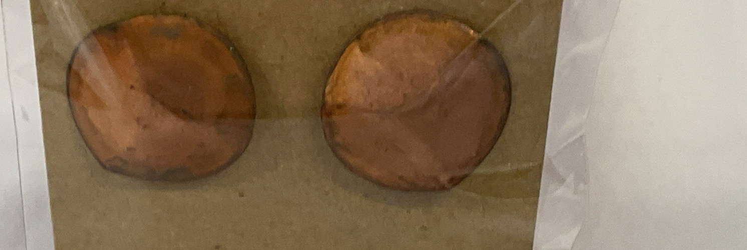 Used Vintage Copper Colored Octagon Post Earrings