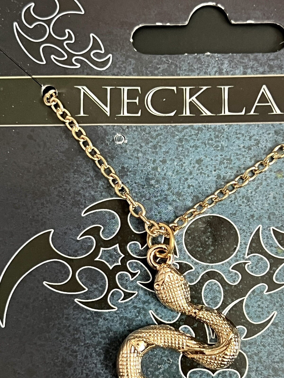 Snake Serpent Reptile Gold Tone Pendant Chain Necklace Fashion Jewelry NEW