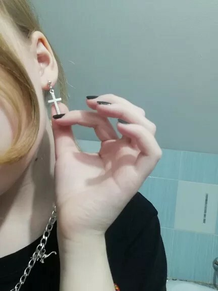 New Fashion Cross Pendant Cartilage Drop Dangle Earrings Punk Jewelry Women Ear