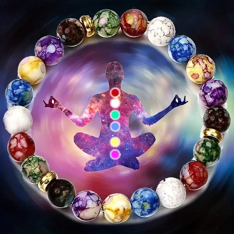 7 Chakra Healing Stone Bracelet Yoga Energy Balance Men Women Fashion Yoga Gift