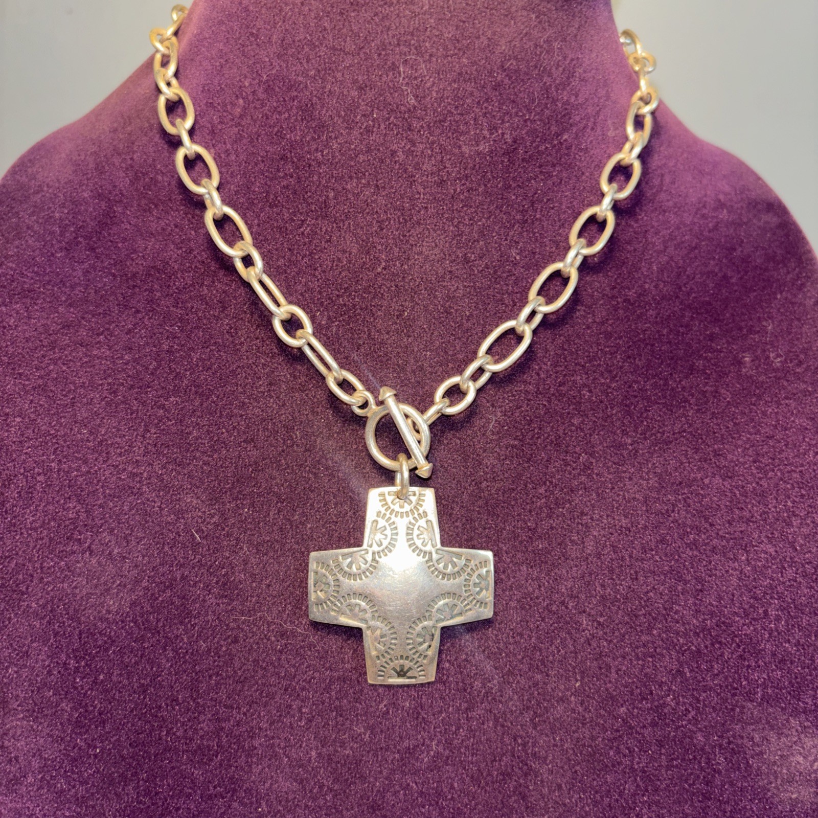 Sterling Silver 925 Vintage Silpada Virtuosity Cross Necklace 17” 38 Grams