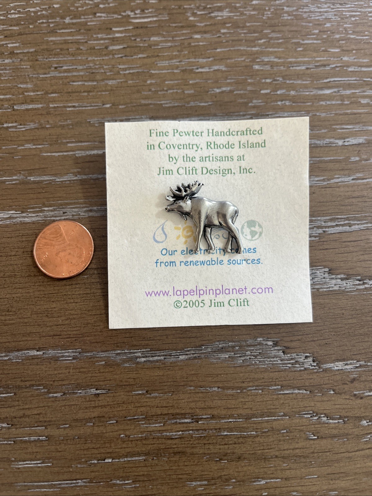 New! Fine Pewter Hand Crafted Moose Pin