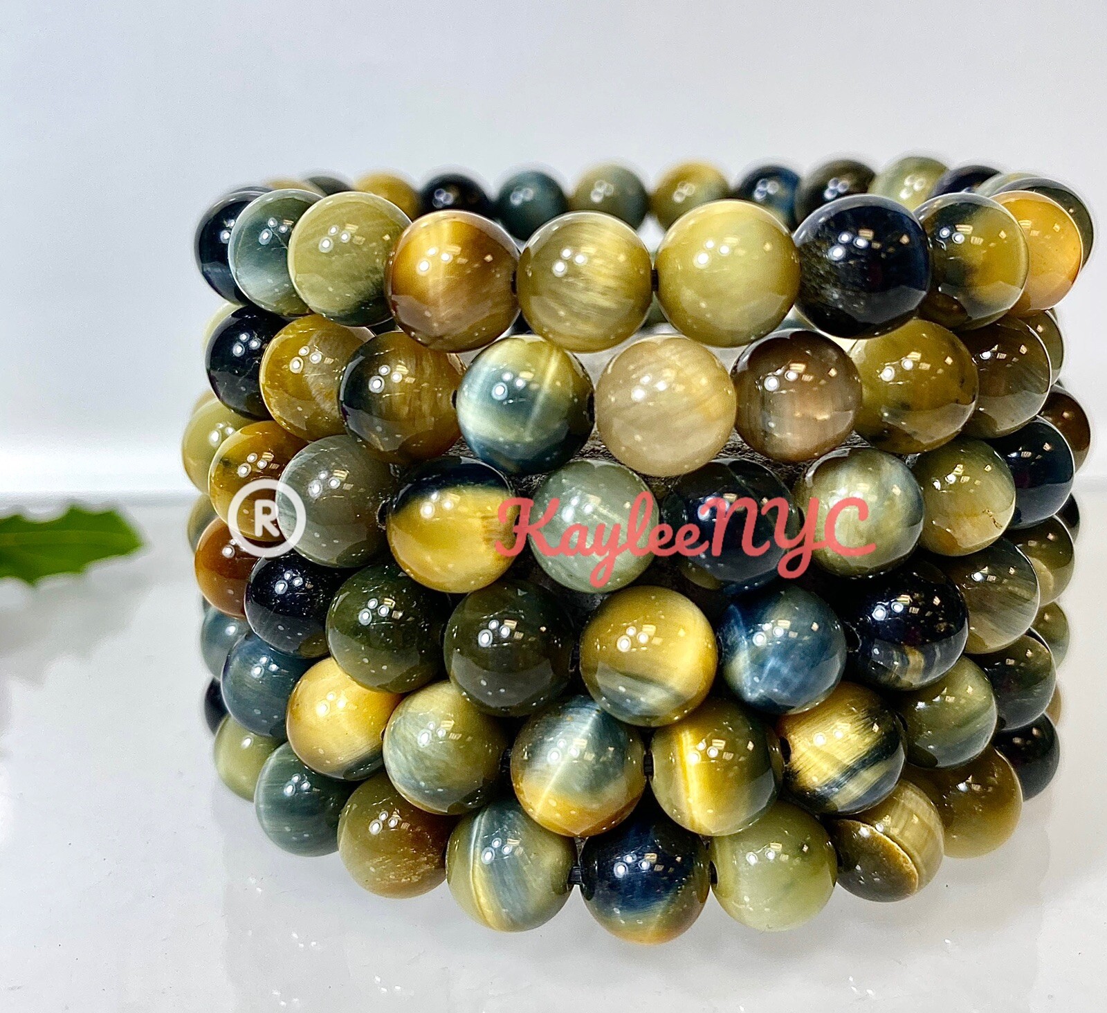 Wholesale 6 Pcs Natural Dream Tiger Eye 8mm 7.5” Stretch Bracelet Crystal