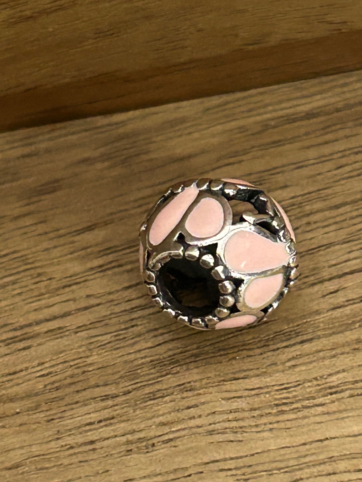 1 random s925 silver pink charm bead Unbranded