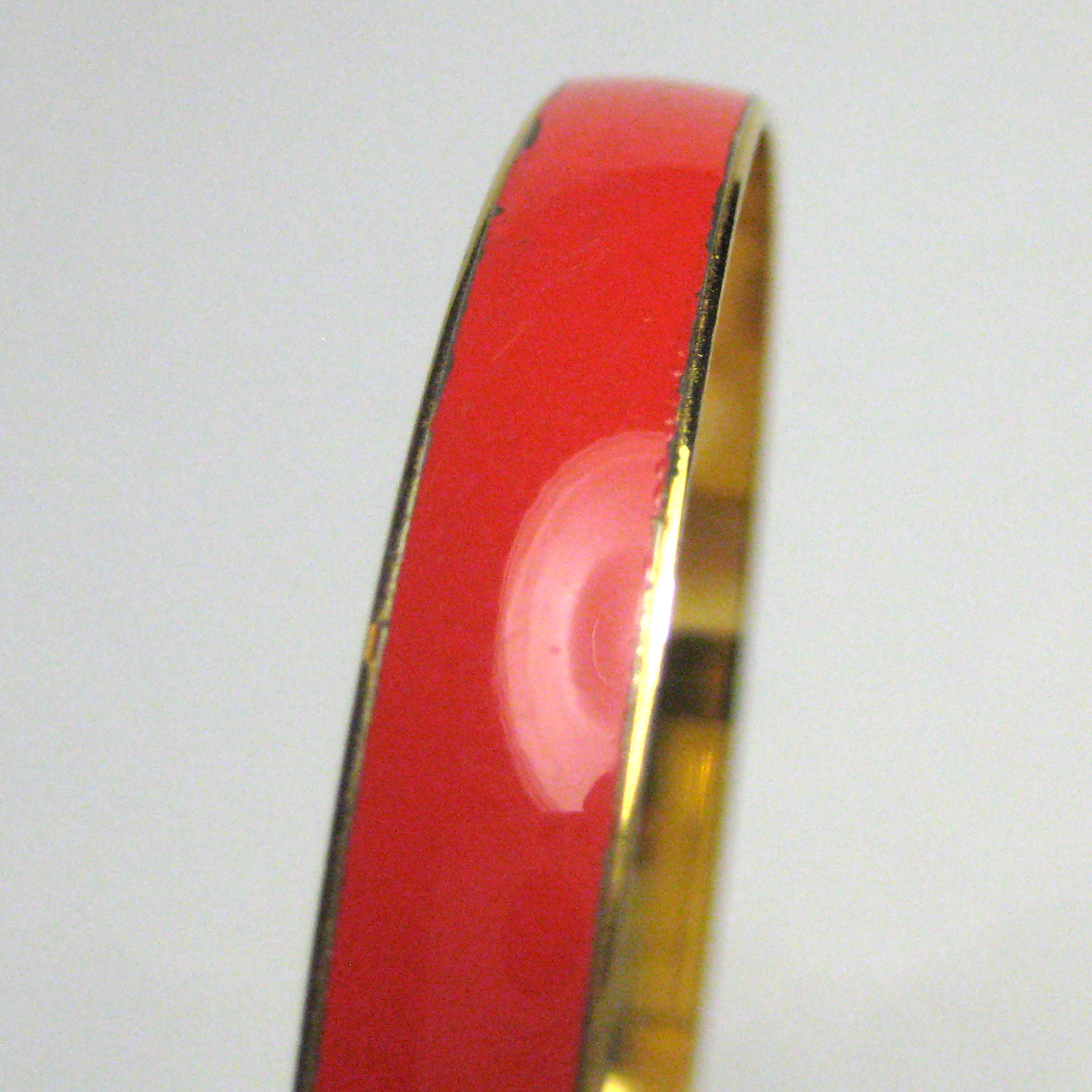 Trifari Bracelet Goldtone Jewelry Enamel Red 7 3/8 Inch Signed
