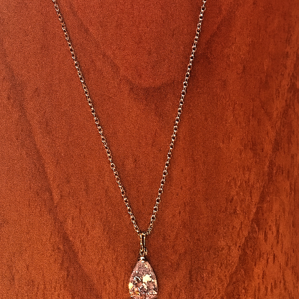 Crislu Sterling Silver Platinum Plated Necklace Cubic Zirconia Teardrop 19 Inch
