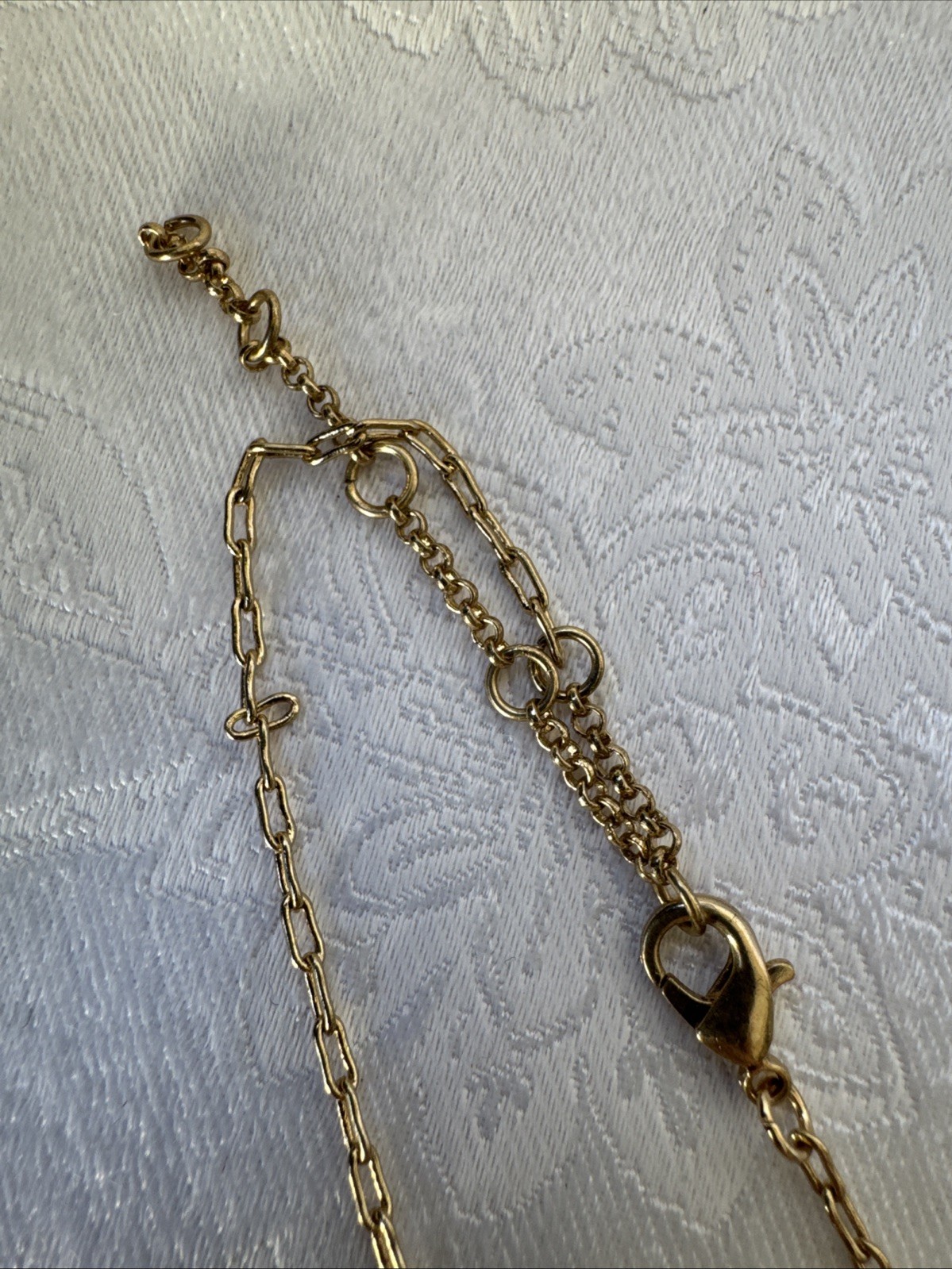 Dainty 17.5″ Drop Chain Bar Charm Pendant Goldtone Statement Necklace NEW