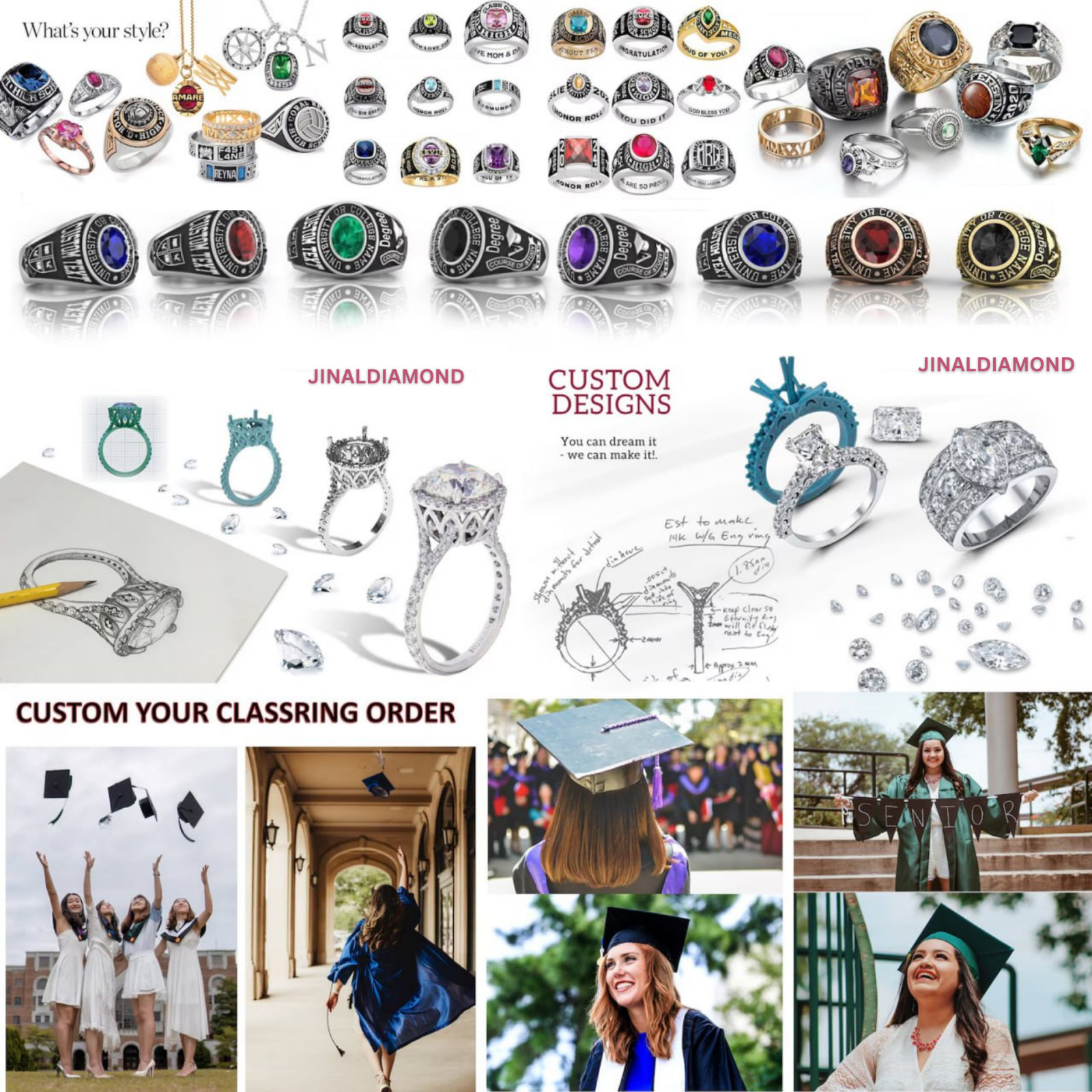 2025, 2026 Customized Class Ring For All Any New Year Special Designs For Women