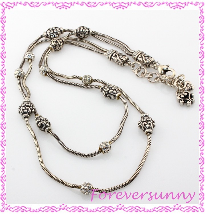 Brighton Full Moon Layered Silver Crystal Necklace