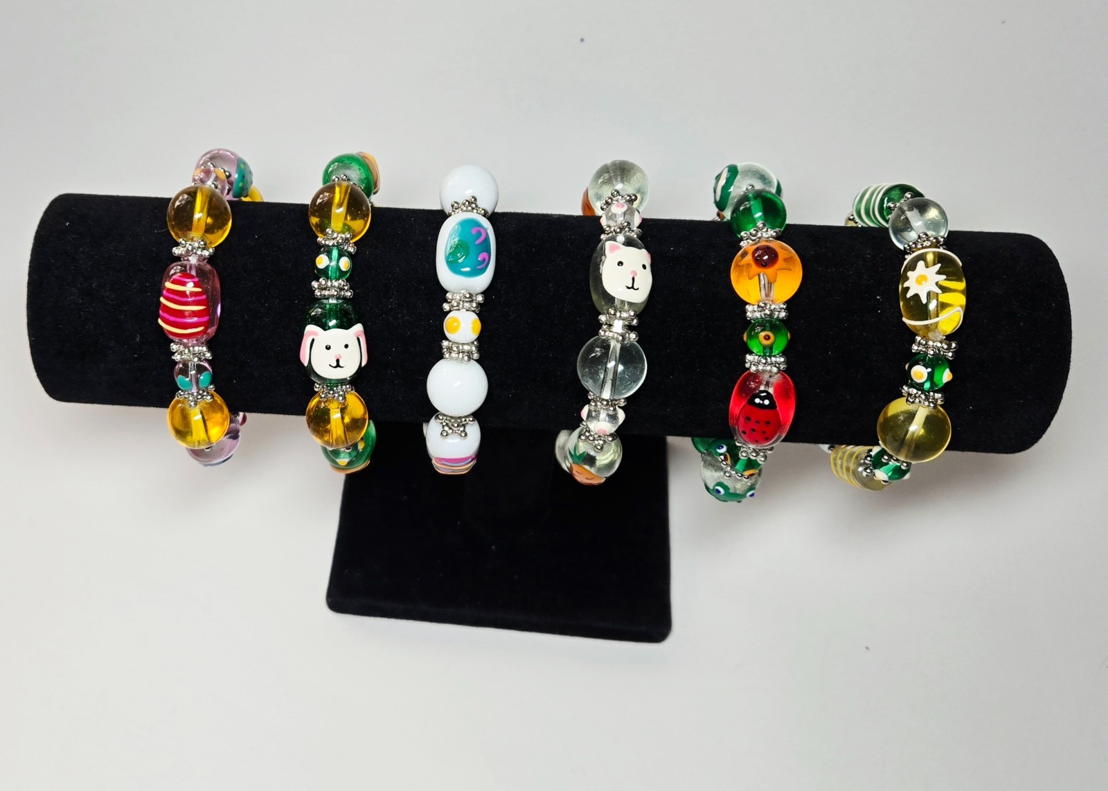 Easter Bracelets Bunny Egg Easter Egg Hunting Beaded Stretch Wholesale Lot of 6