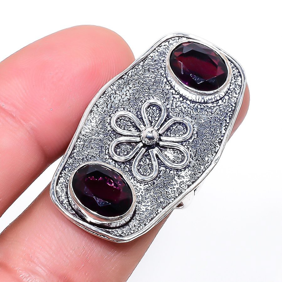 African Amethyst Gemstone 925 Silver Plated Jewelry Ring s.7 S2740