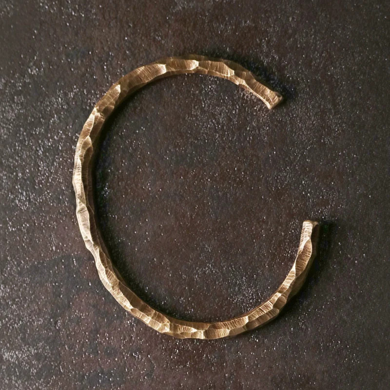 Handmade Hammered Pure Copper Cuff Bracelet Minimalist Jewelry Gift For Men Wome