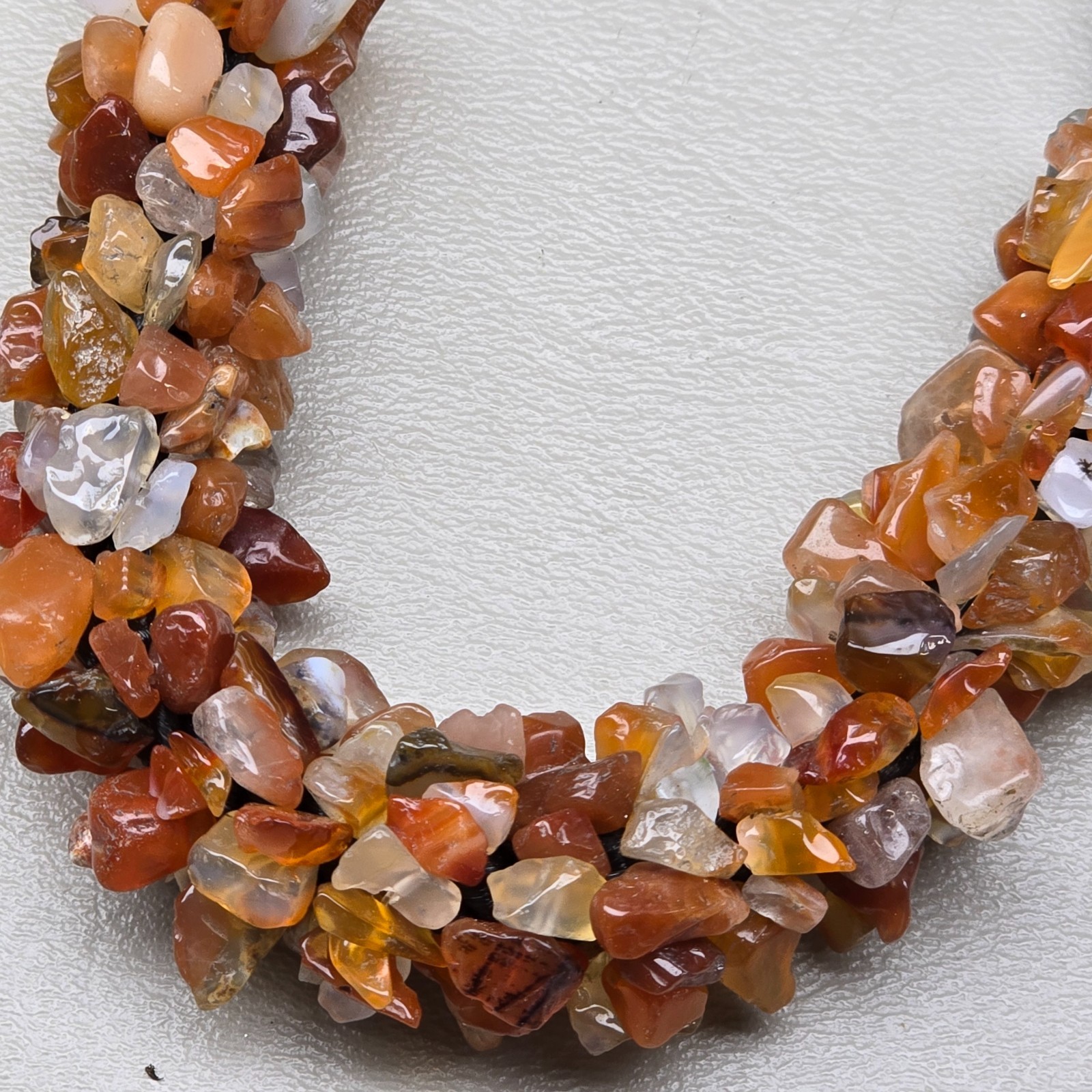 Necklace Lot Statement Beaded Red Yellow Chip Stone Purple Disc Jewelry 4 Pcs