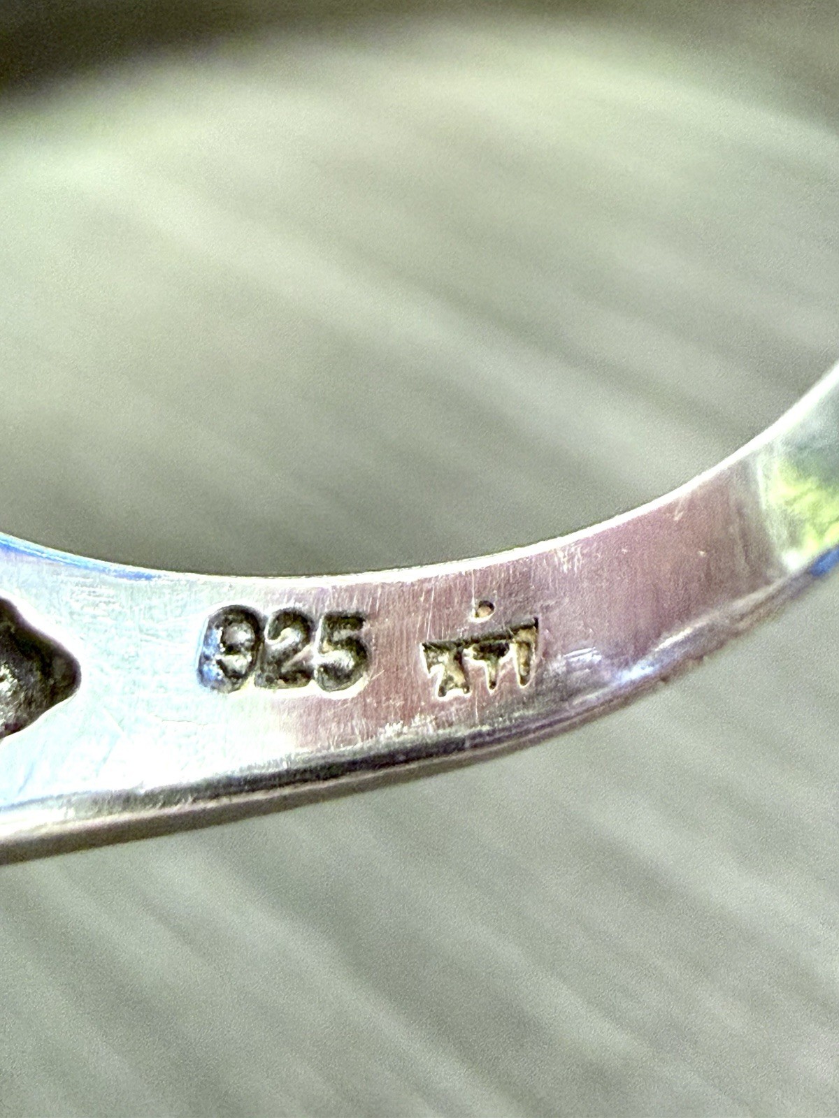 925 ATI Sterling Silver Teardrop Colorless CZ Cocktail Ring Size 6 Prong Set