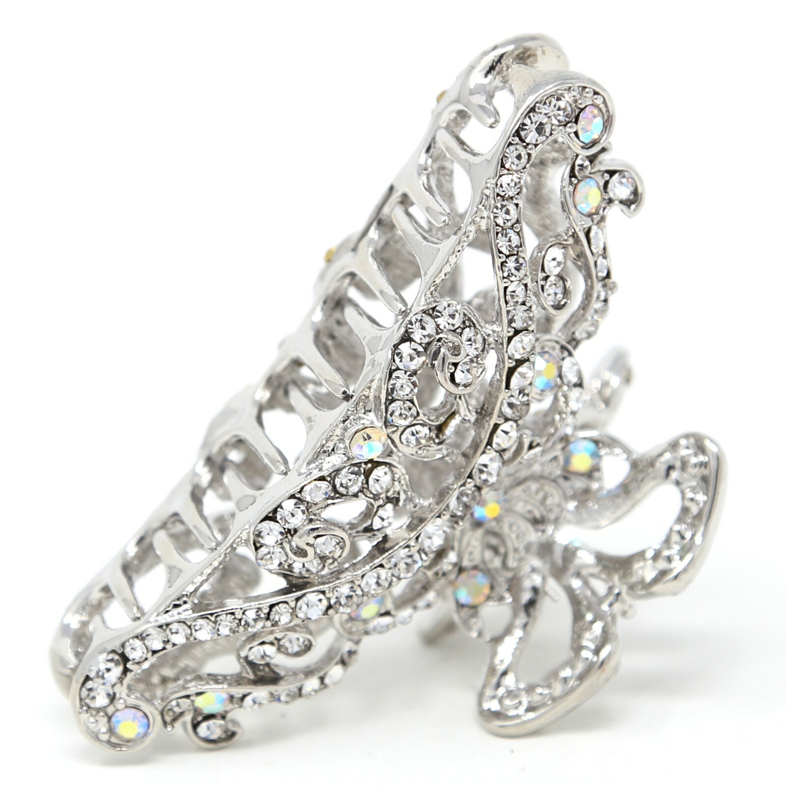 New vintage Silver elegant bling rhinestone metal hair accessories hair claw pin