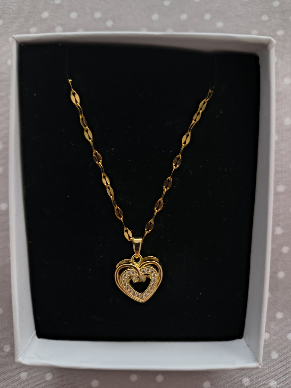 A 14K Gold Plated Over Stainless Steel 16″ Heart Pendant