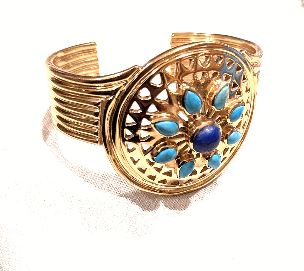 Amrapali Modernist Gold Tone Open Cuff Bracelet India