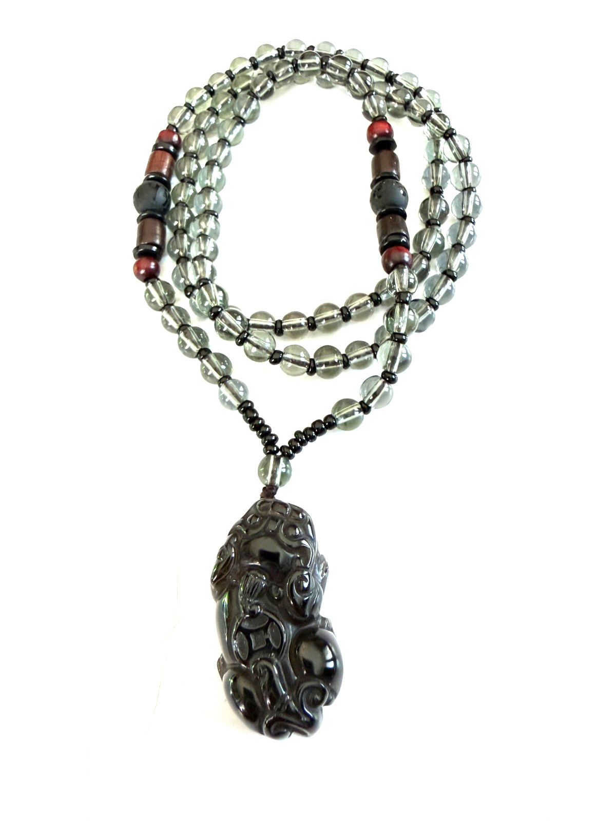 Obsidian Pixiu Pendant Necklace Ice Obsidian Natural Healing Stone