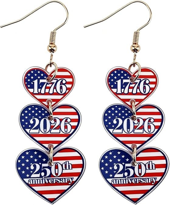 USA 250th Anniversary Merchandise 4th of July Patriotic Earrings for Women 17…