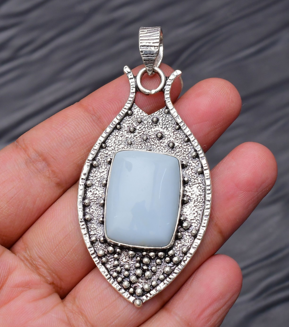 Owyhee Opal Gemstone 925 Sterling Silver Jewelry Pendant 1.81″