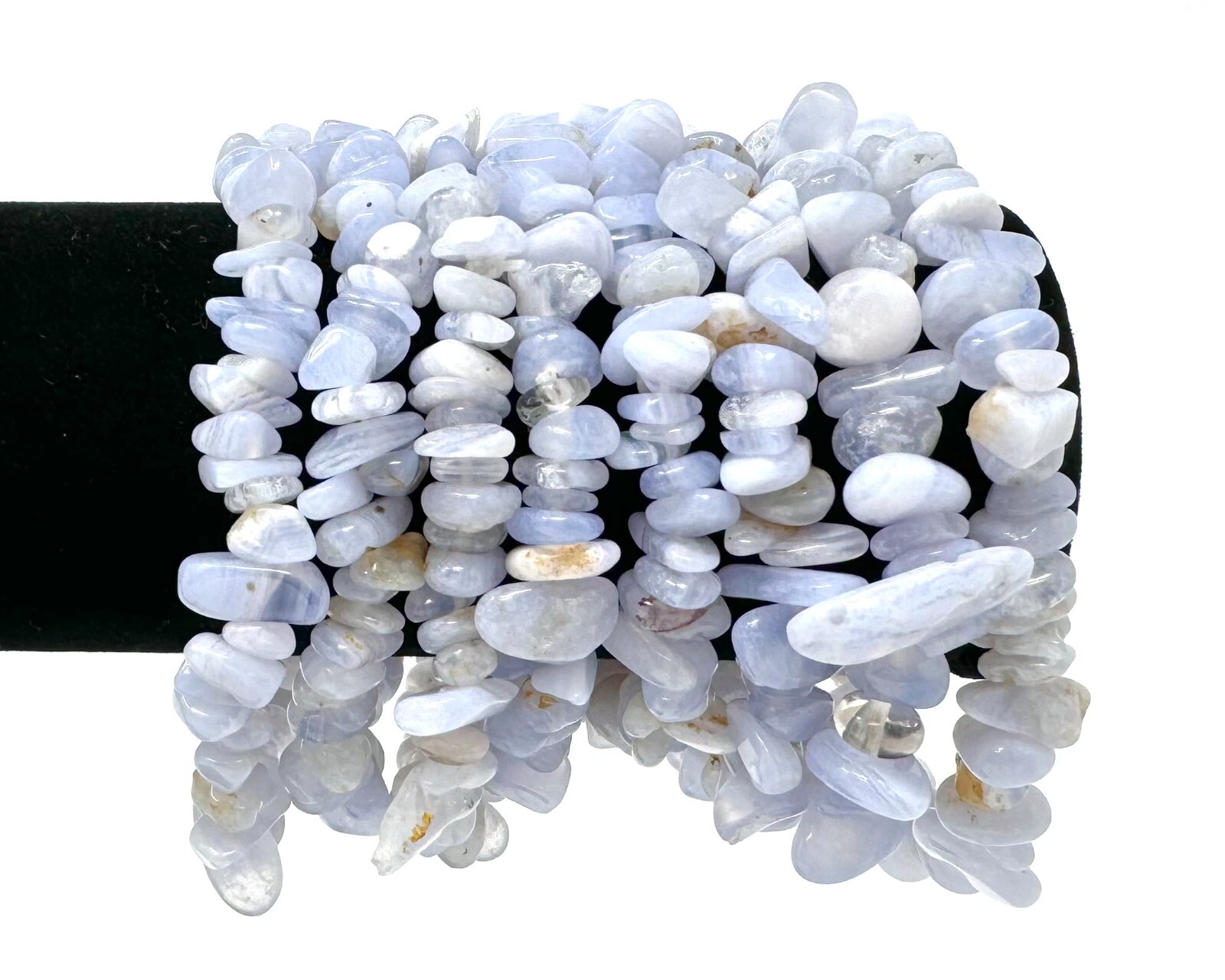 Blue Lace Agate Chip Bracelets (Crystal Bracelets, Blue Lace Agate Bracelet)
