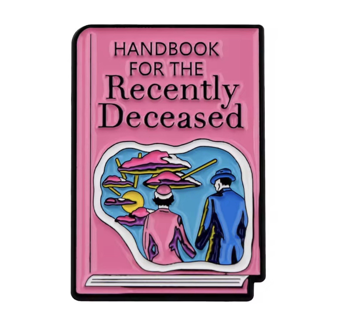Recently Deceased Style Handbook Pin 1pc Pin Rubber Backer Horror FREE SHIPPING