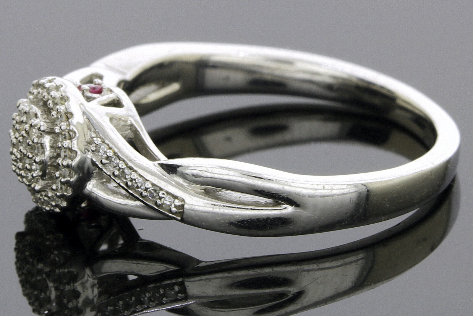 925 Silver Ring With Diamonds size 7.5 /3gr #1585