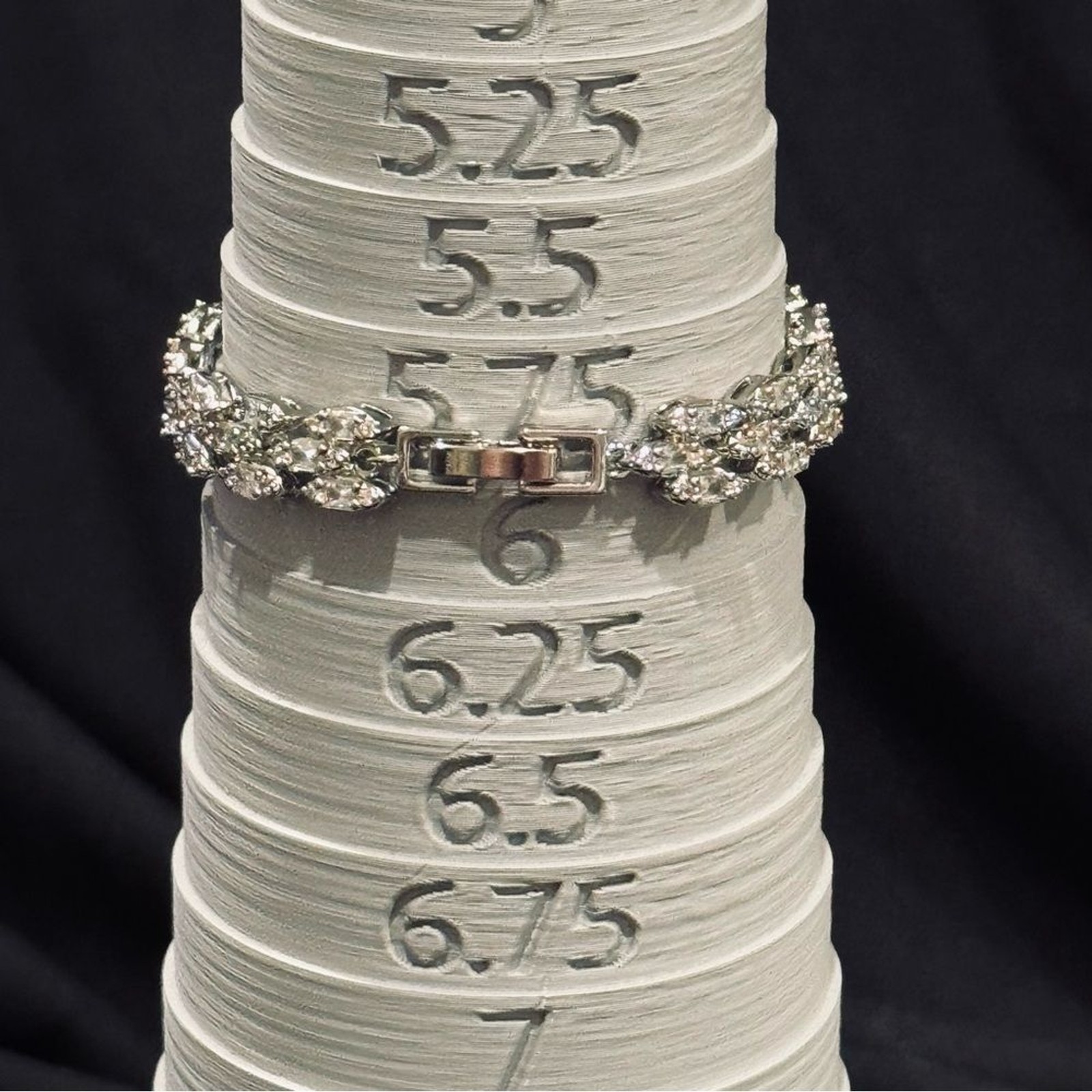 Boutique VVS CZ SS Plated Stainless Steel Marquise Link Tennis Bracelet 5.75in