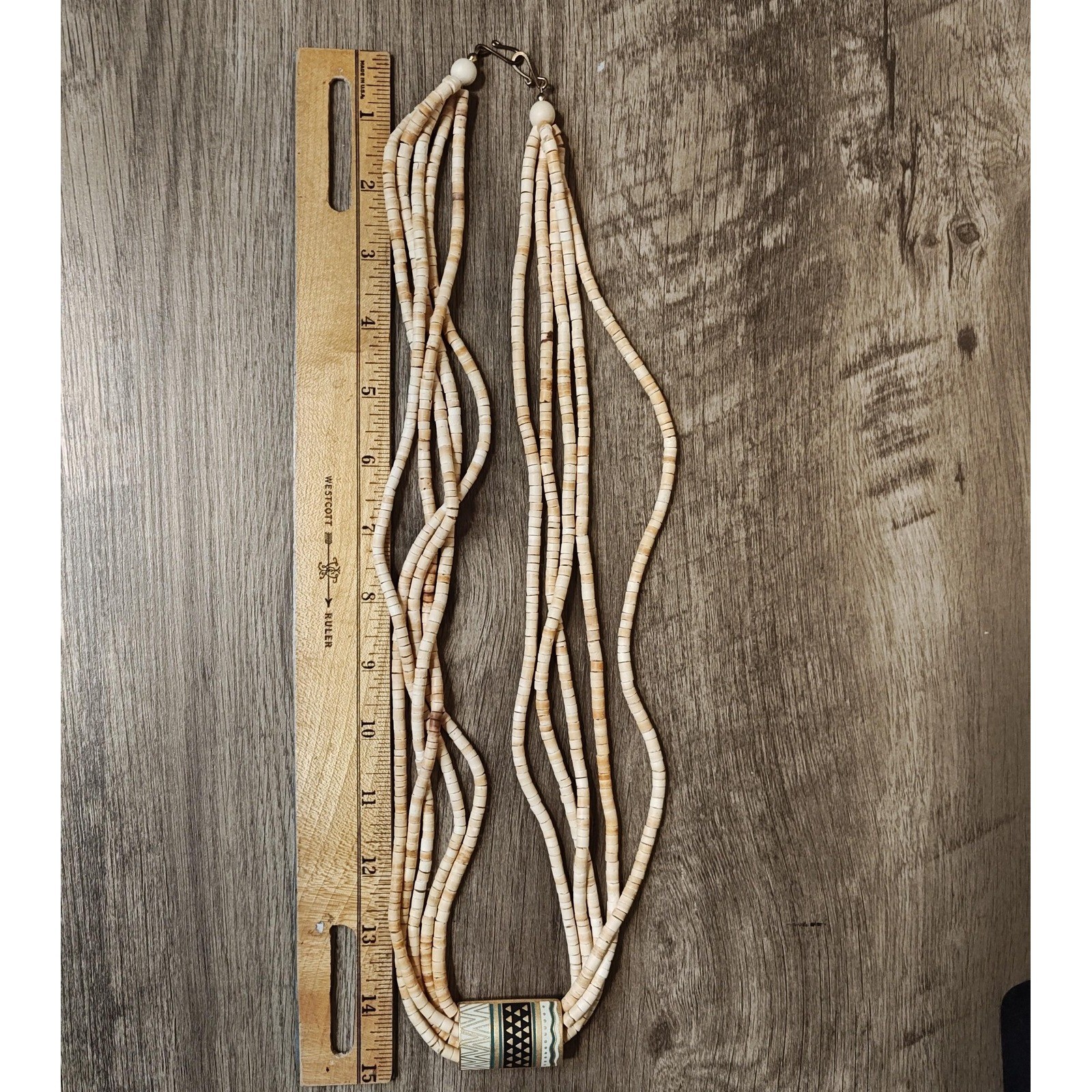 Vintage Laurel Burch Umbia Necklace Earrings Set Tribal Geometric Multi Strand