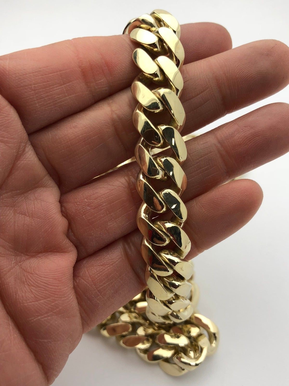 10k Yellow Gold Solid Heavy Miami Cuban Link Chain Necklace 24″ 7mm