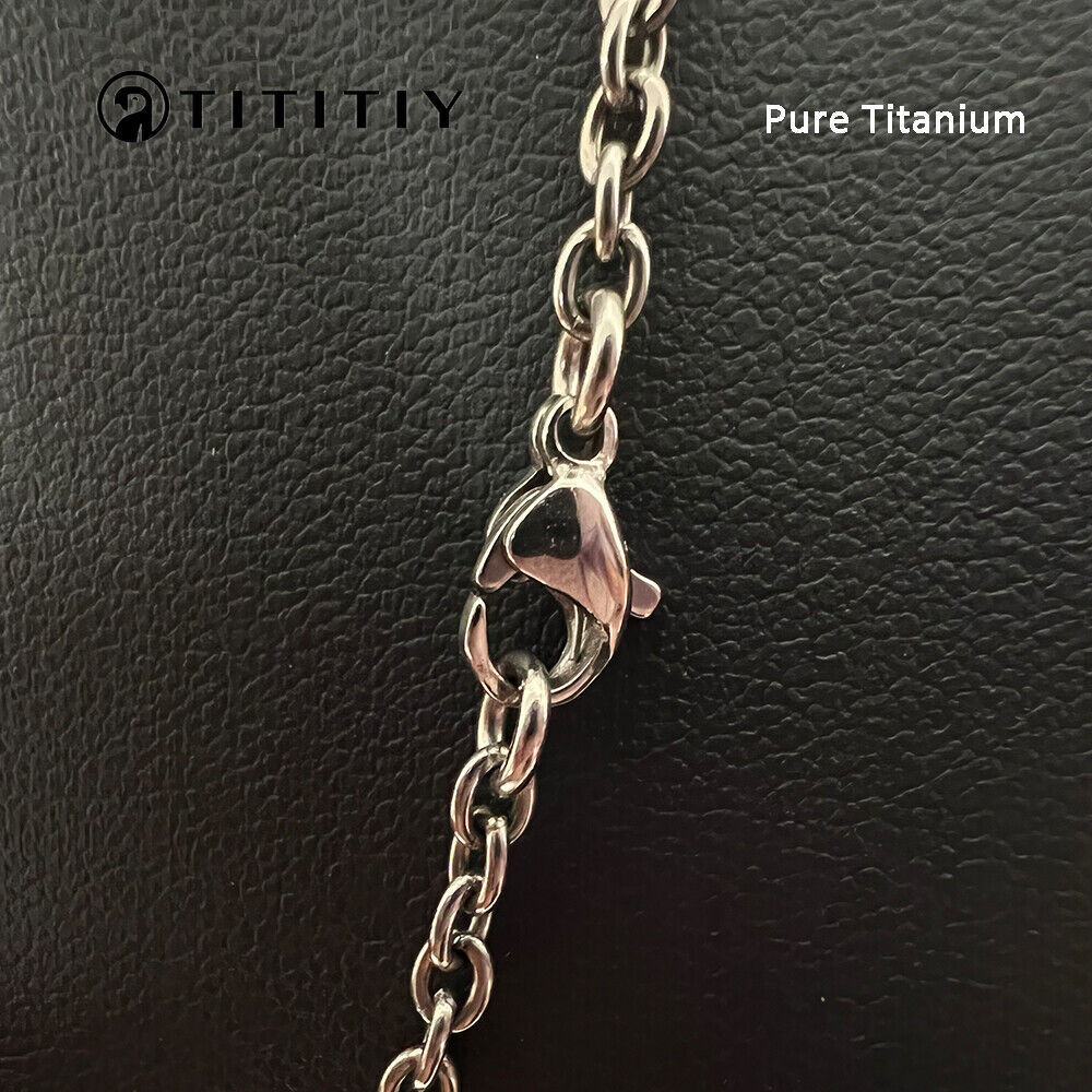 NEW 3mm Pure Titanium Necklace O Cable Link Chain Men Women Non-Allergic 23.6″