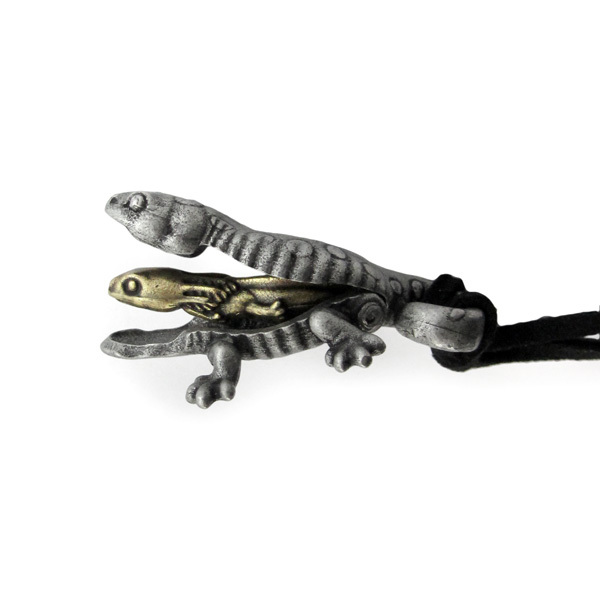 Spotted Salamander Adult and Larva Necklace – Articulating Salamander Pendant
