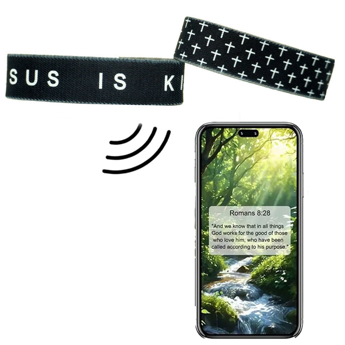 Wearable Bible Bracelet Daily Bracelet With NFC ，Daily Bible Verse Bracelet-1Pc