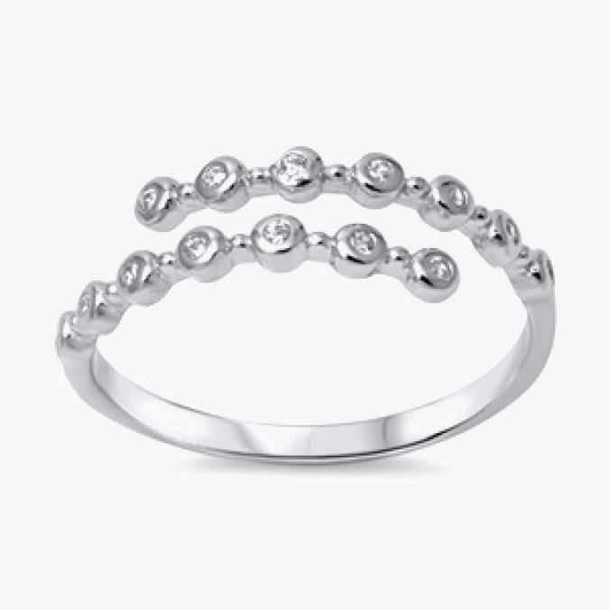 USA Seller 2 Row CZ Ring Sterling Silver 925 Best Price Jewelry Selectable