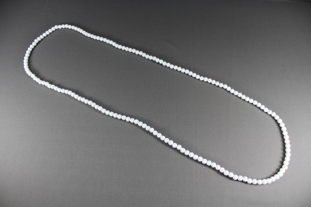 White super extra long bead 44″ necklace beaded wrap double look