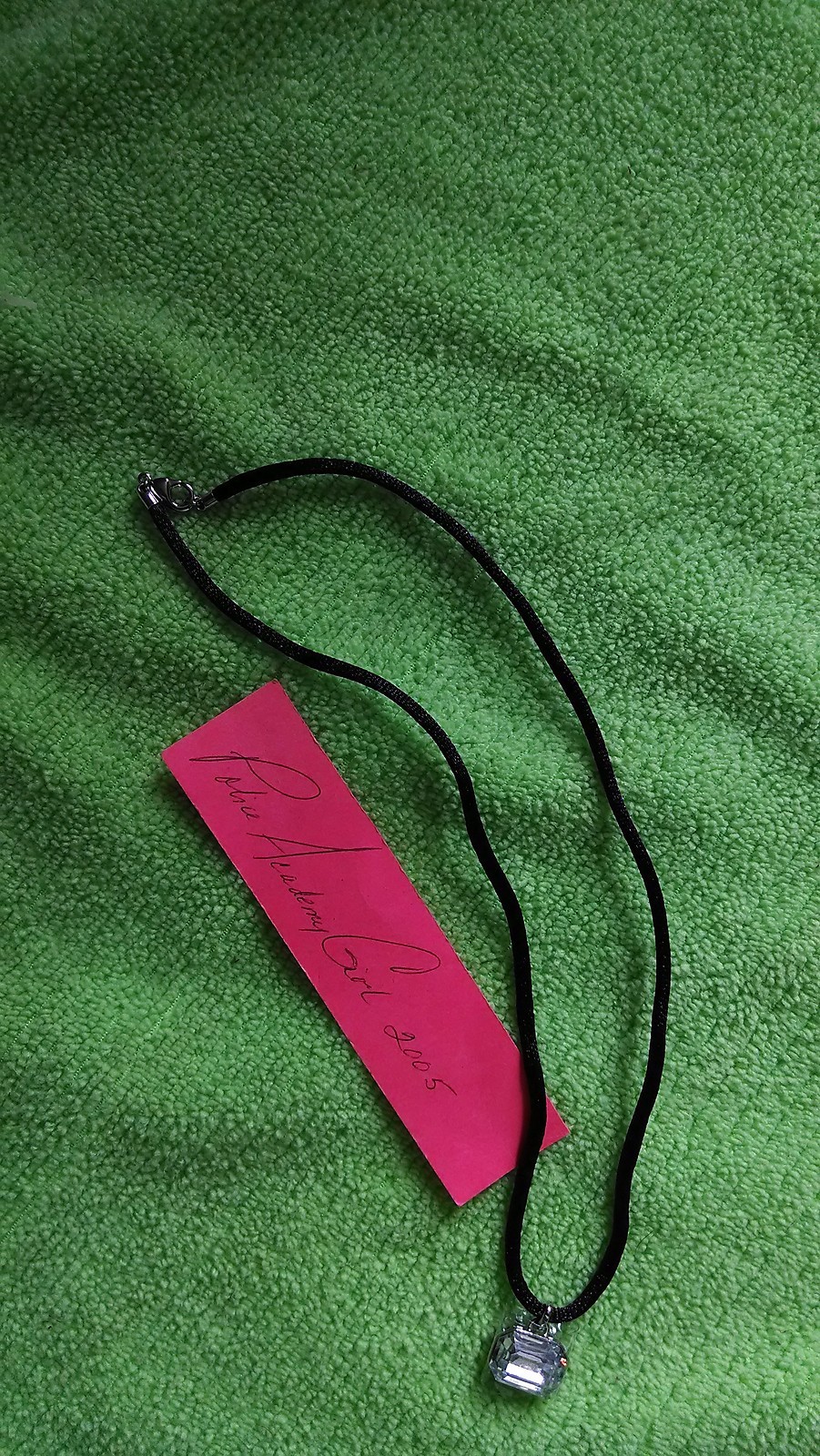 CLEAR SWAROVSKI CRYSTAL CHOKER-Black Satin Cord Fashion Jewel Handcrafted NWOT