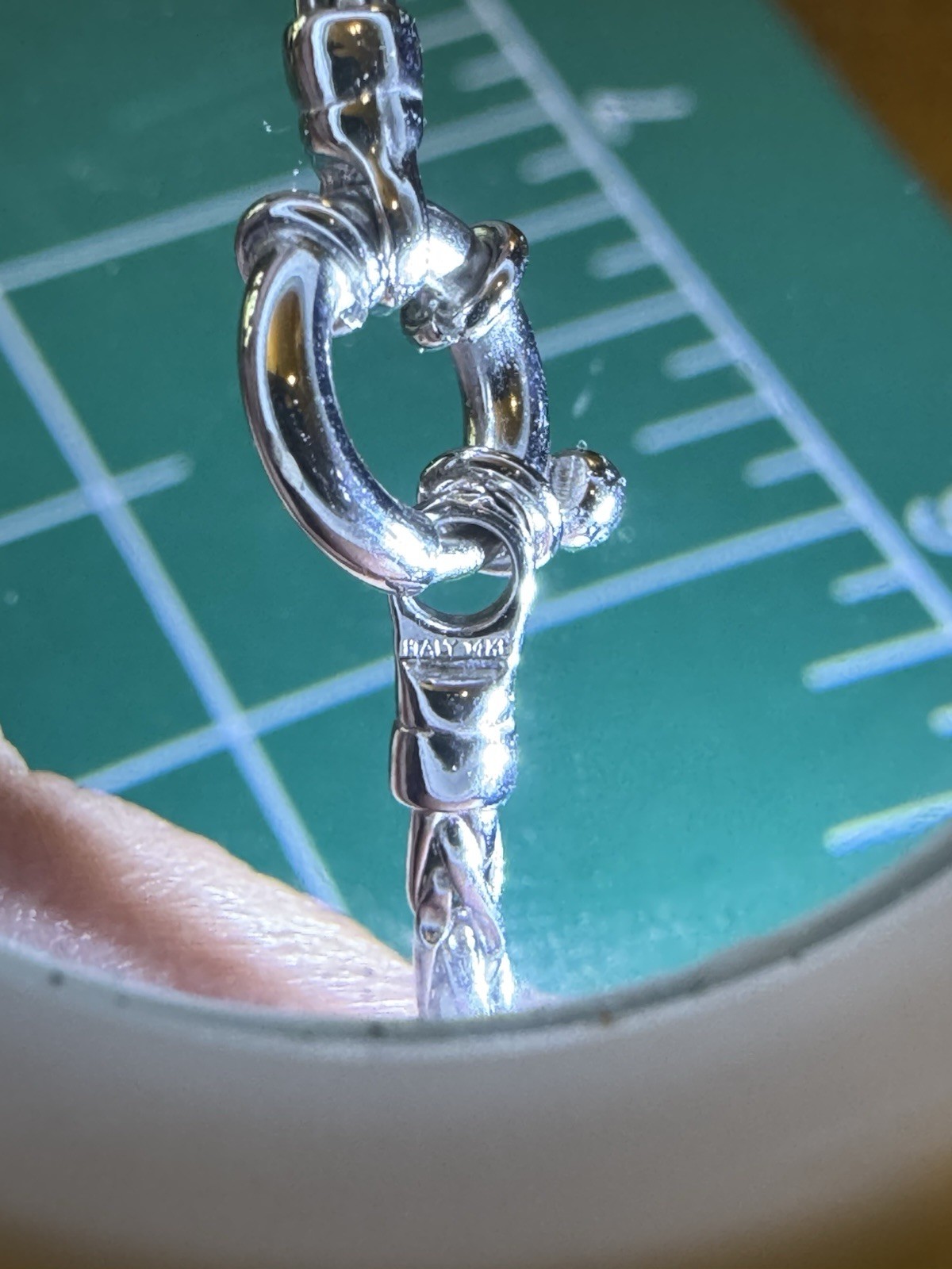 14K white gold Rope Chain Y-Drop Lariat Necklace Diamond Accent Spring Ring