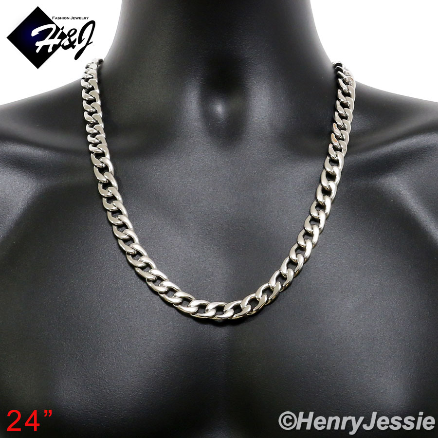 18-40″MEN’s Stainless Steel WIDE 12mm Silver Cuban Curb Link Chain Necklace*N117