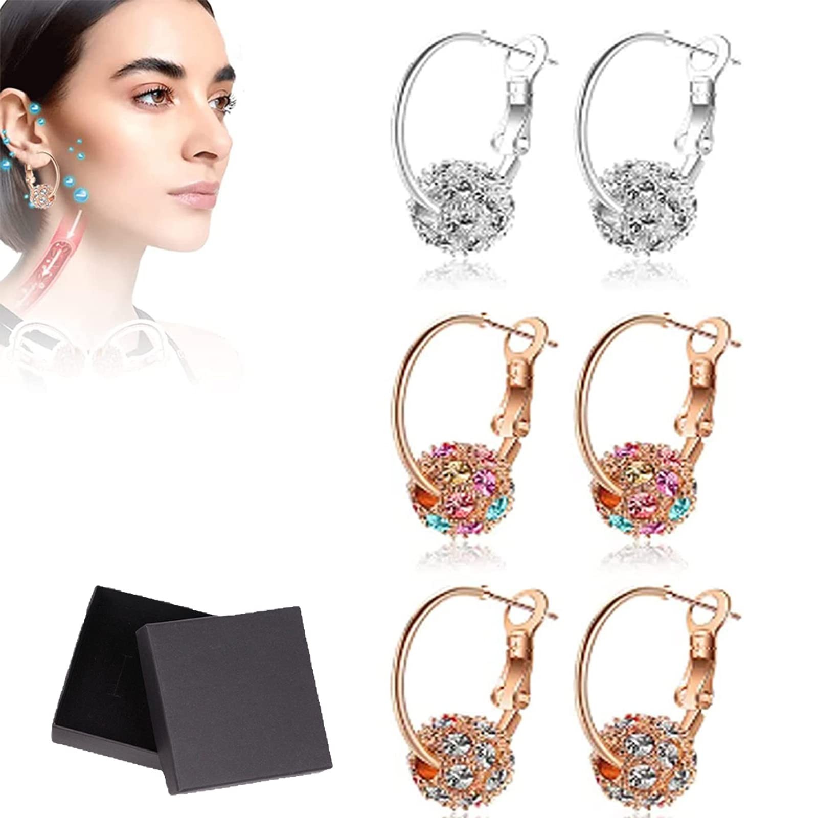 Lymphatic Drainage Slimming Earrings, Magnetic Therapy Weight Loss Earrings, Ear