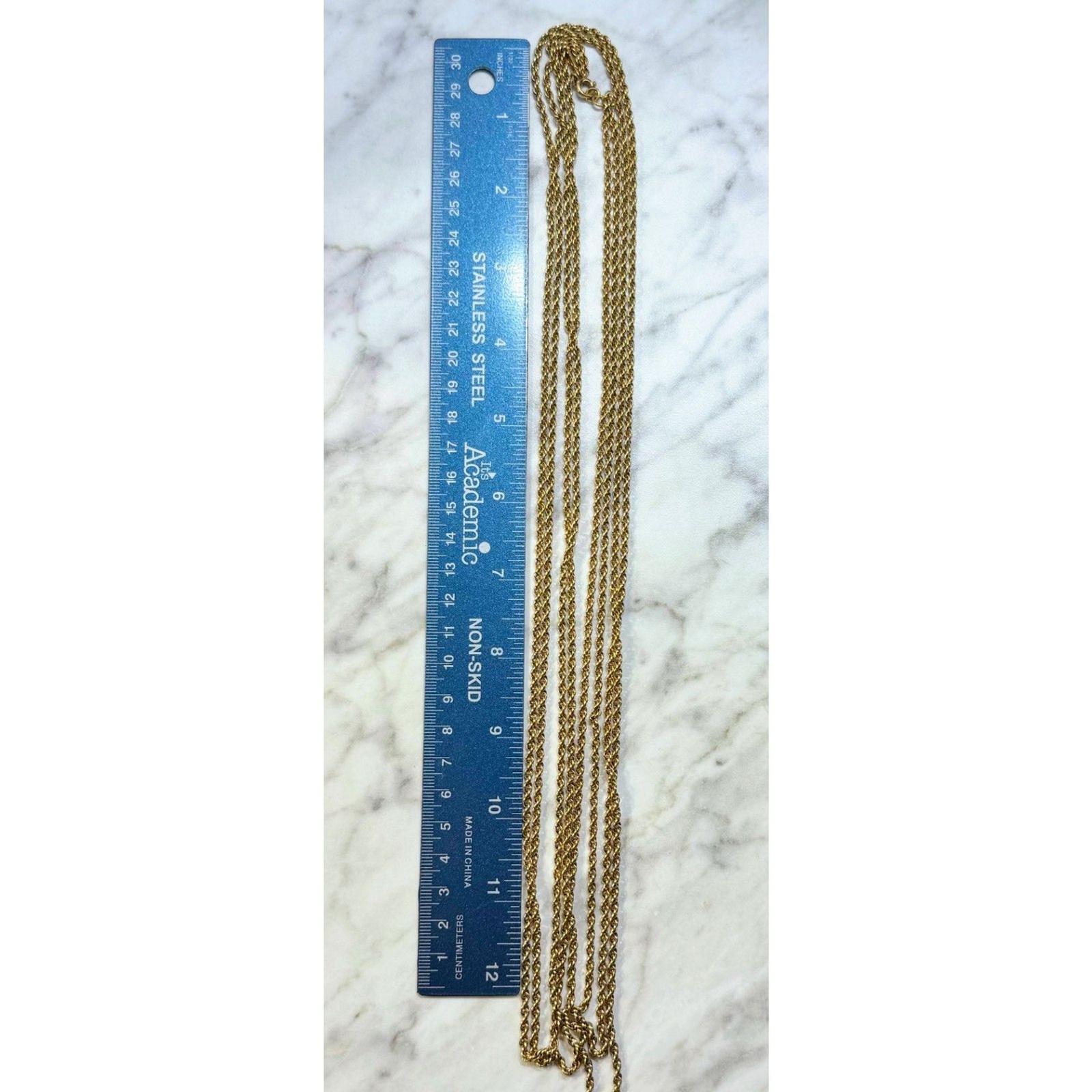 Vintage Monet Gold Twisted Rope Chain Necklace Layered Statement Long 60″