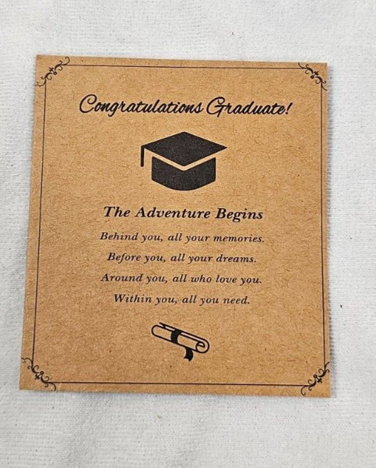 Gold-Plated 925 Sterling Silver Compass 2023 Graduation Necklace 17.7 in + 2