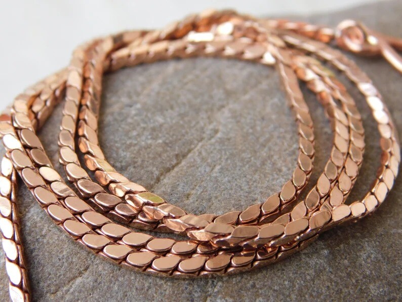 100% Pure Copper Chain necklace, Copper Wheat chain, Solid Copper jewelry Chain,
