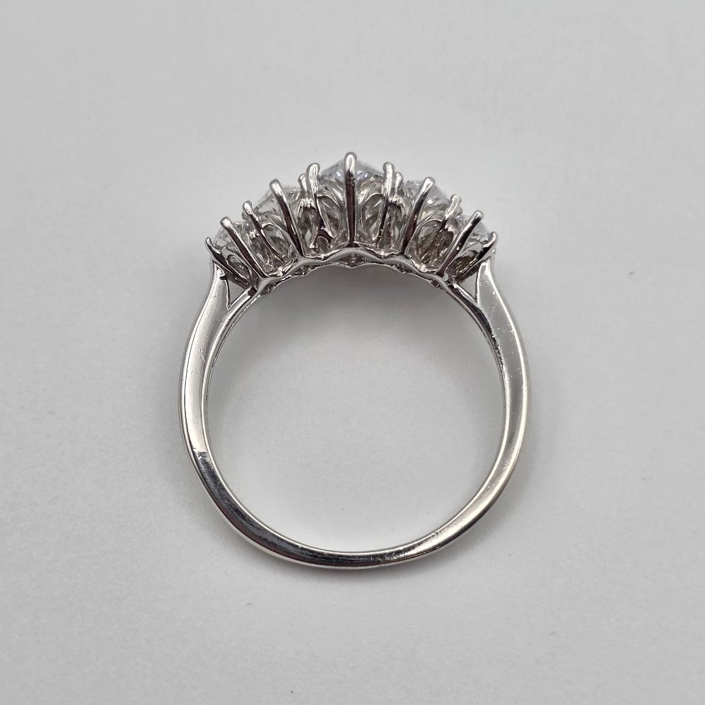 925 Sterling Silver Sparkling Marquise Cubic Zirconia 5-Stone Ring Size 8.25