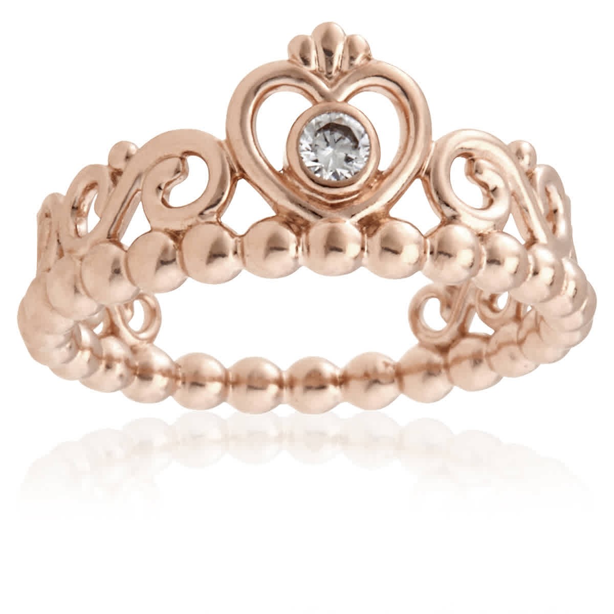 Pandora Princess Tiara Crown Ring in Rose Gold, Brand Size 52