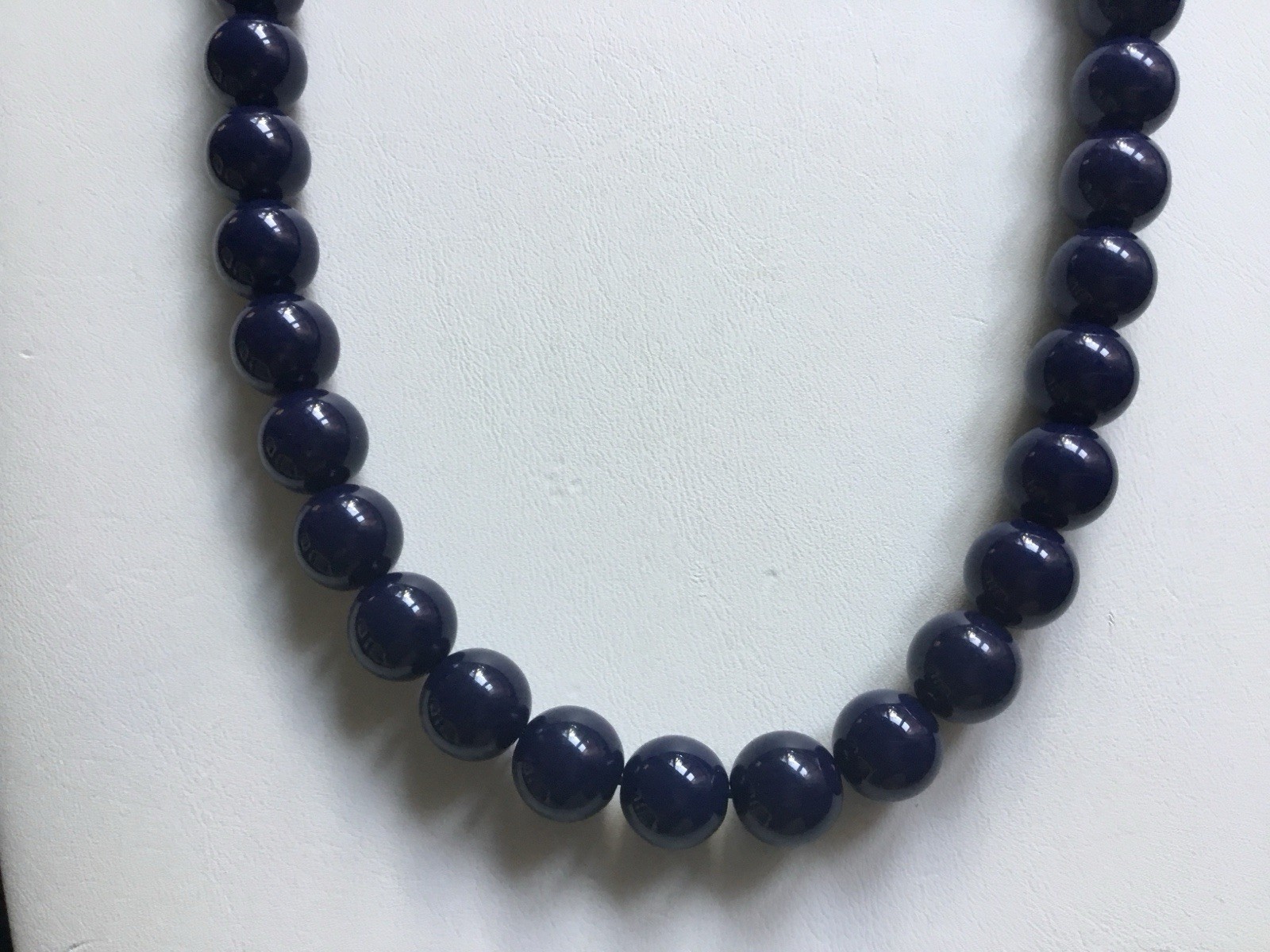 Single Strand Navy Blue Beads Adjustable Necklace