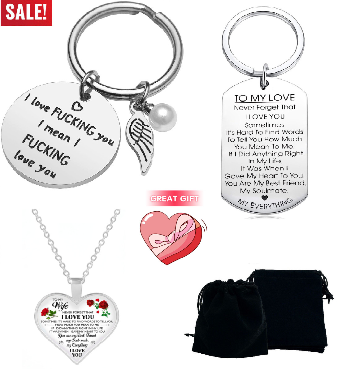 To My Love I Love You Keychain Girlfriend Wife Valentine’s Day Anniversary Gifts