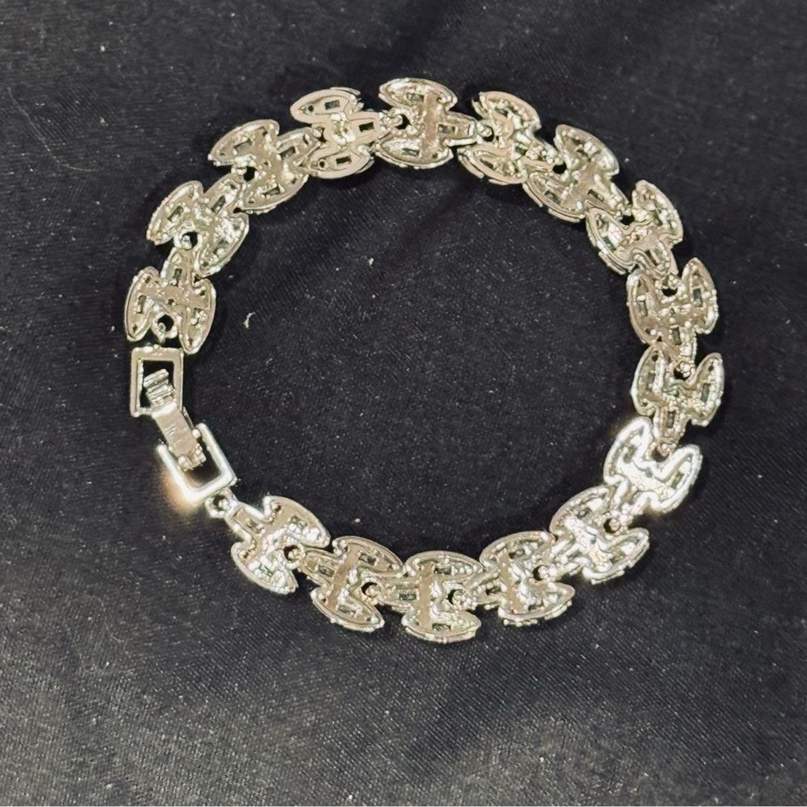 Boutique VVS CZ SS Plated Stainless Steel Marquise Link Tennis Bracelet 5.75in