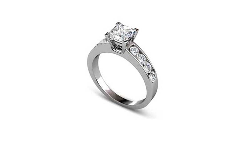 Sterling Silver 925 Plated Women’s CZ Princess Cut Eternity Wedding Band Ring