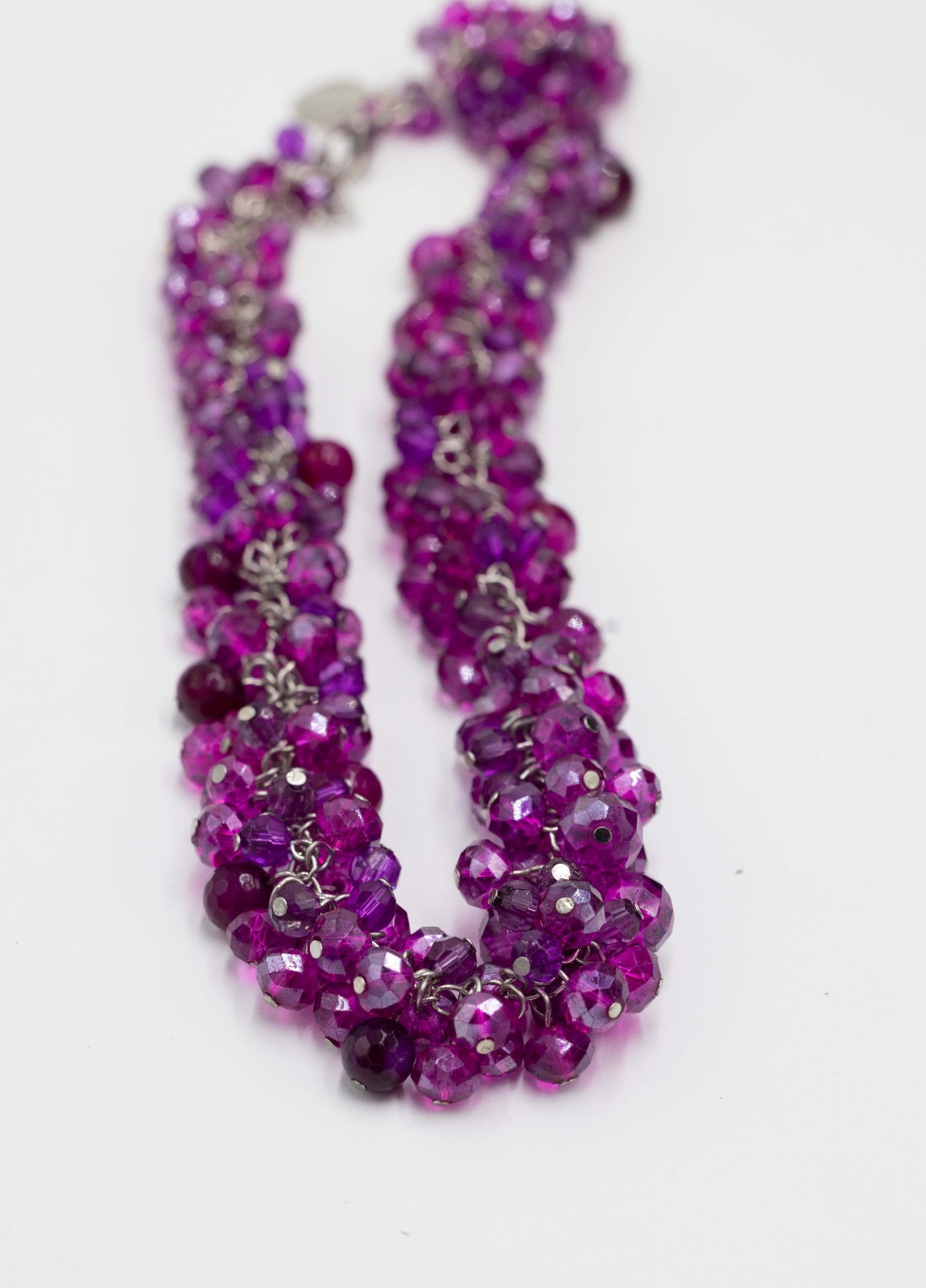 White House Black Market Fuchsia Crystal Cluster $38 Necklace NWOT